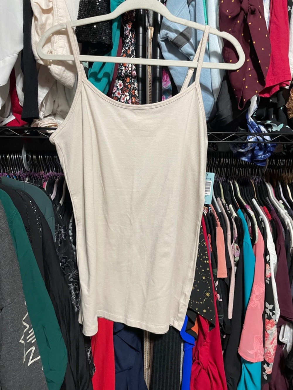 #268 size 2 torrid NWT Women’s Cream Spaghetti Strap cami Top